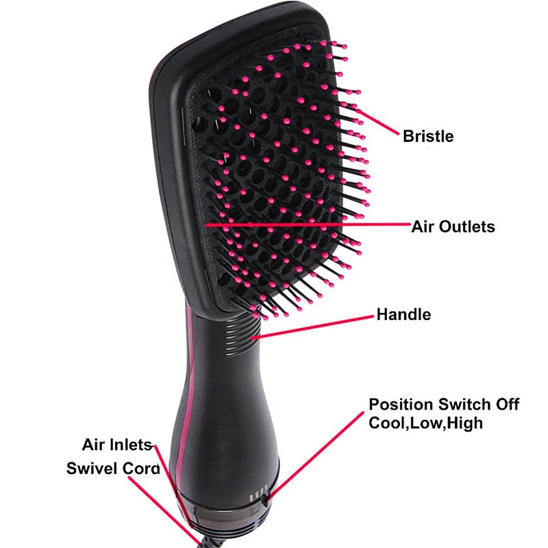 3 in 1 Hot Air Brush One Step Hair Dryer Styler Volumizer Straightener Curling Comb